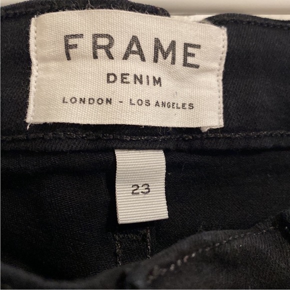 Frame Denim woman’s distressed black skinny jeans size 23 - Picture 7 of 7